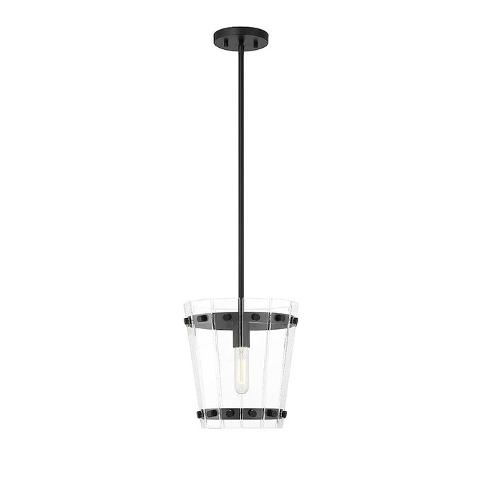 Essentials Ventari 1 Light Pendant, Matte Black/Clear - 7-8855-1-89