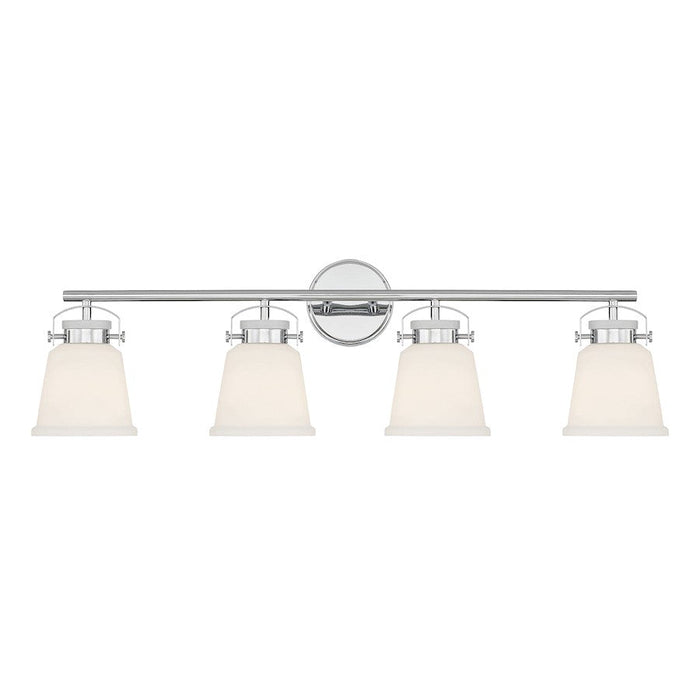 Savoy House Kaden 4 Light Vanity Light, Polished Chrome/White Opal - 8-1627-4-11