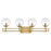 Savoy House Crosby 4 Light Vanity Light, Warm Brass/Clear - 8-1860-4-322