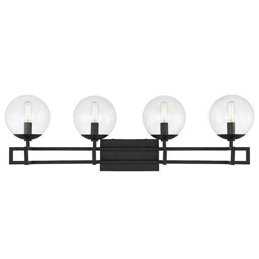 Savoy House Crosby 4 Light Vanity Light, Matte Black/Clear - 8-1860-4-BK