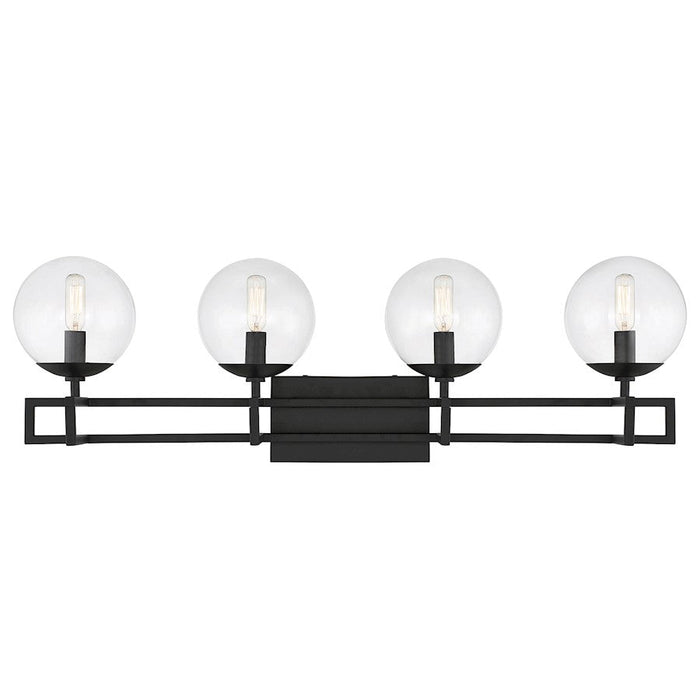 Savoy House Crosby 4 Light Vanity Light, Matte Black/Clear - 8-1860-4-BK