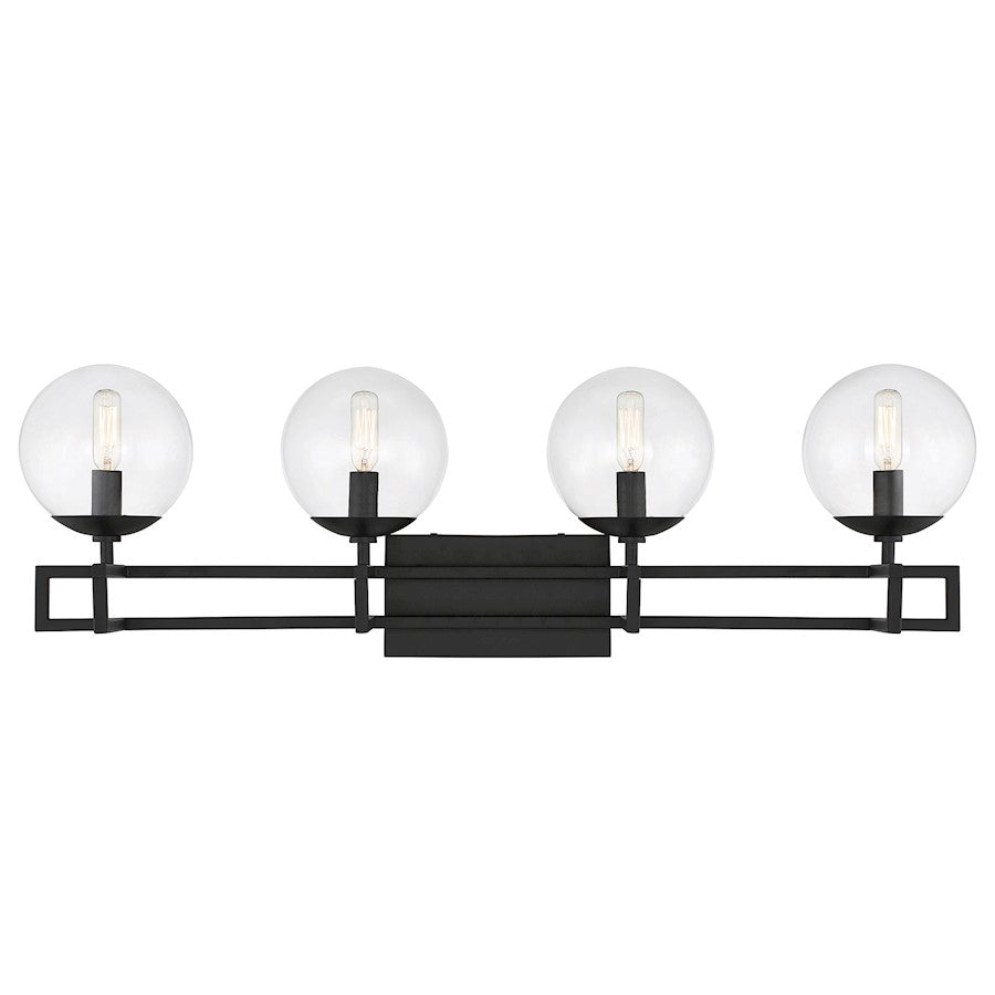 Savoy House Crosby 4 Light Vanity Light, Matte Black/Clear - 8-1860-4-BK