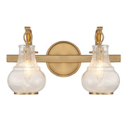 Savoy House Adams 2 Light Bathroom Vanity, Warm Brass/White - 8-4417-2-322