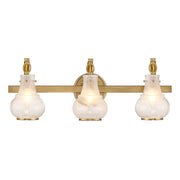 Savoy House Adams 3 Light Bathroom Vanity, Warm Brass/White - 8-4417-3-322