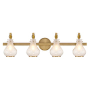 Savoy House Adams 4 Light Bathroom Vanity, Warm Brass/White - 8-4417-4-322