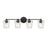 Essentials Ballas 4 Light Bathroom Vanity, Black/Clear Hammered - 8-5606-4-BK