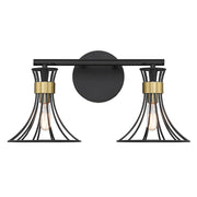 Savoy House Breur 2 Light Bathroom Vanity, Black/Brass Accents - 8-6080-2-143
