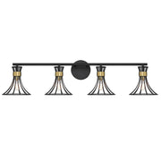 Savoy House Breur 4 Light Bathroom Vanity, Black/Brass Accents - 8-6080-4-143