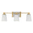 Savoy House Darby 3 Light Bathroom Vanity, Brass/White Opal