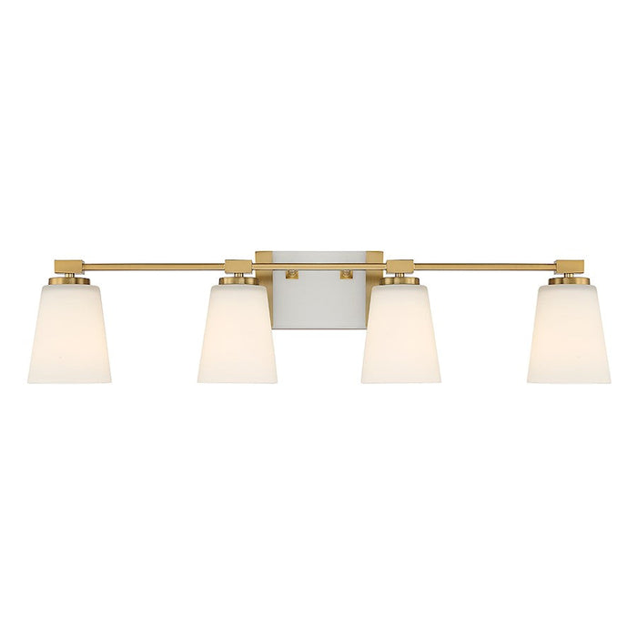 Savoy House Darby 4 Light Bathroom Vanity, Brass/White Opal - 8-6901-4-322