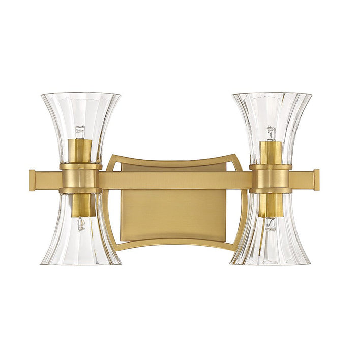 Savoy House Bennington 4 Light Bathroom Vanity, Brass/Clear