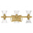 Savoy House Bennington 6 Light Bathroom Vanity, Brass/Clear