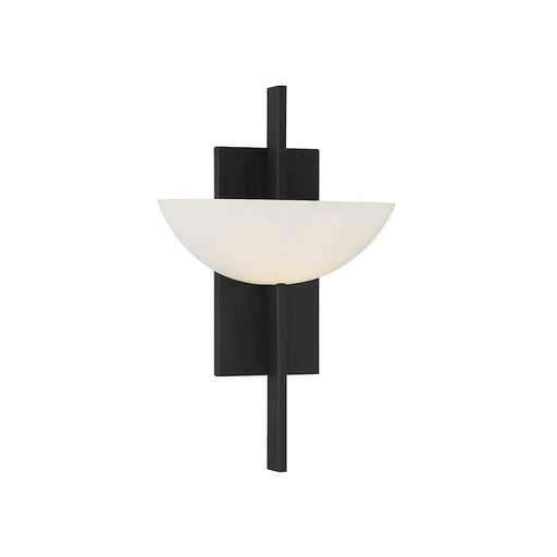 Savoy House Fallon 1 Light Wall Sconce, Matte Black/White Opal - 9-1615-1-89