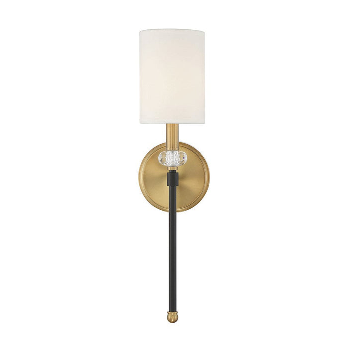 Savoy House Tivoli 1 Light Wall Sconce, Black/Brass