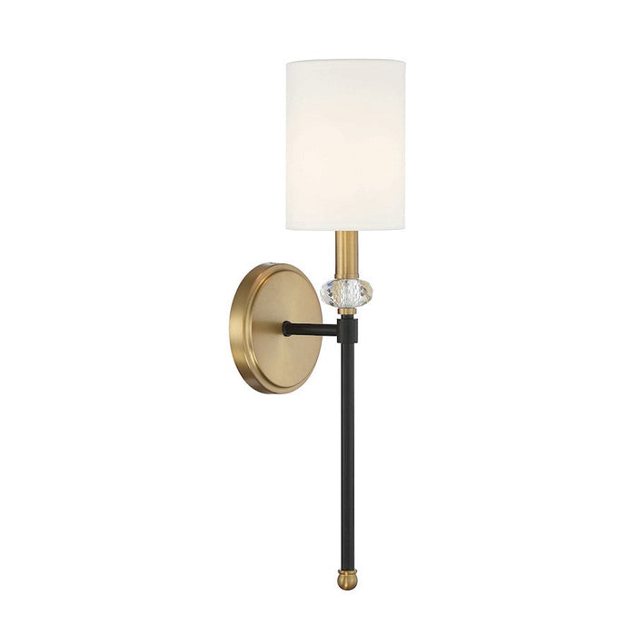 Savoy House Tivoli 1 Light Wall Sconce, Black/Brass