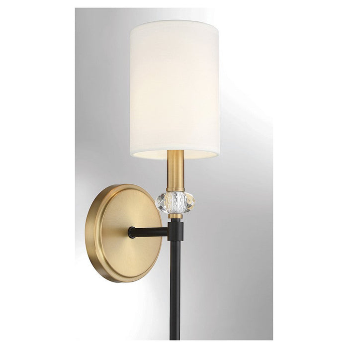 Savoy House Tivoli 1 Light Wall Sconce, Black/Brass