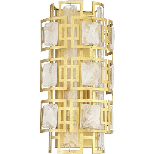 Savoy House Portia 2 Light Wall Sconce, True Gold/Strie Piastra - 9-2030-2-260