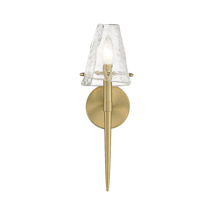 Savoy House Shellbourne 1 Light Wall Sconce, Brass/Piastra