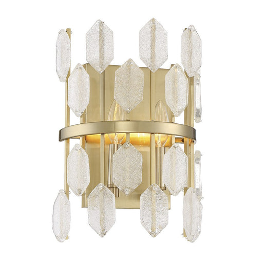 Savoy House Royale 2 Light Wall Sconce, Noble Brass