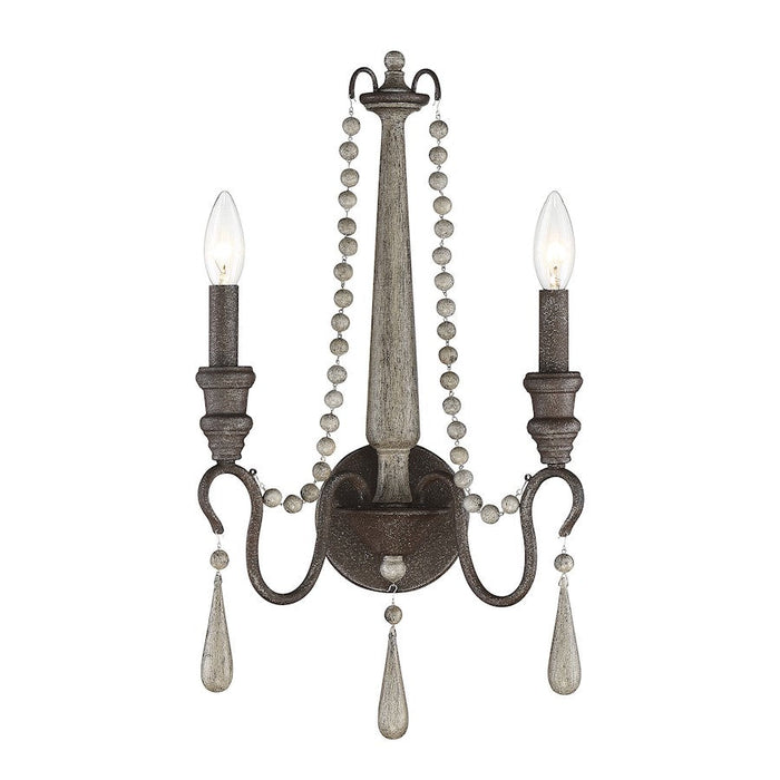 Savoy House Kenwood 2 Light Wall Sconce, Weathered Ash