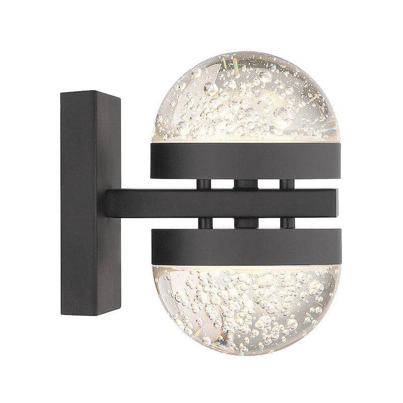 Savoy House Biscayne 2 Light LED Wall Sconce, Matte Black/Bubble