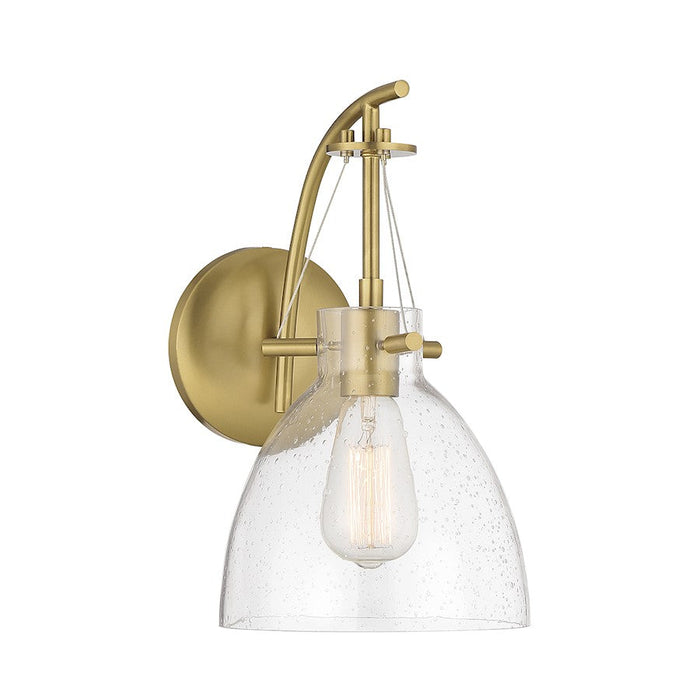 Essentials Foster 1 Light Wall Sconce, Warm Brass/Clear Seeded - 9-7005-1-322