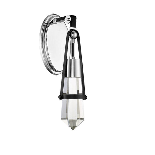 Savoy House Denali 1 Light Wall Sconce, Matte Black/Chrome