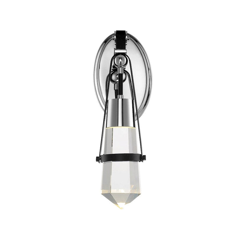 Savoy House Denali 1 Light Wall Sconce, Matte Black/Chrome