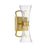 Savoy House Bennington 2 Light Wall Sconce, Brass/Clear Ribbed