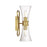 Savoy House Bennington 2 Light Wall Sconce, Brass/Clear Ribbed