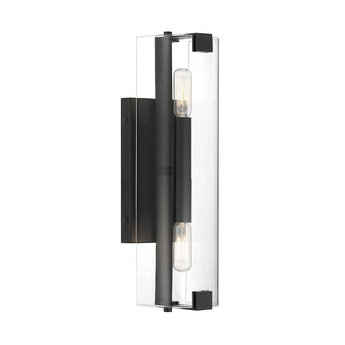 Savoy House Winfield 2 Light Wall Sconce, Matte Black/Clear