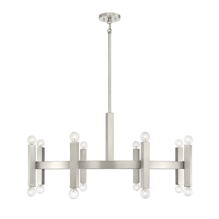 Meridian Contemporary 16 Light Chandelier, Brushed Nickel - M100103BN