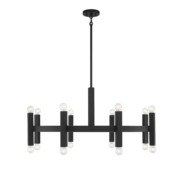 Meridian Contemporary 16 Light Chandelier, Matte Black - M100103MBK