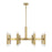 Meridian Contemporary 16 Light Chandelier, Natural Brass - M100103NB