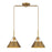 Meridian Vintage 2 Light Linear Chandelier, Natural Brass/Brass - M100107NB