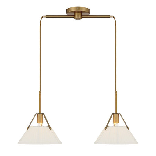 Meridian Vintage 2 Light 15" Linear Chandelier, Matte Black - M100108MBK