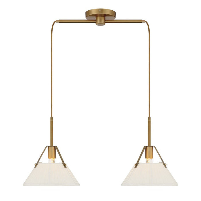 Meridian Vintage 2 Light 15" Linear Chandelier, Matte Black - M100108MBK