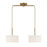 Meridian Vintage 2 Light Linear Chandelier, Natural Brass/white - M100108NB