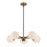 Meridian Mid-Century Modern 5 Light Chandelier, Bronze/Brass/White - M10011-79