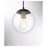 Meridian Vintage 2 Light Linear Chandelier, Black/Brass/Clear