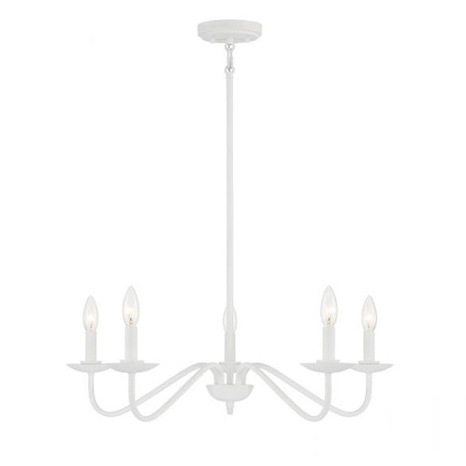 Savoy Meridian 5 Light Chandelier, Bisque White - M100120BQW