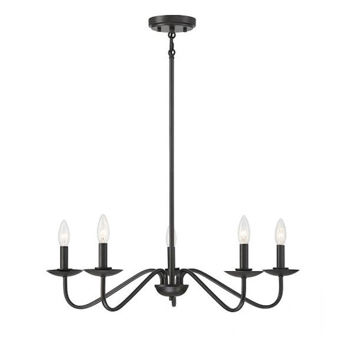 Savoy Meridian 5 Light Chandelier, Matte Black - M100120MBK