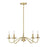 Savoy Meridian 5 Light Chandelier, Natural Brass - M100120NB