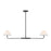 Meridian 2-Light Linear Chandelier, Matte Black - M100122MBK