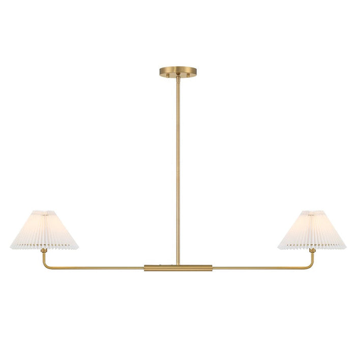 Meridian 2-Light Linear Chandelier, Natural Brass - M100122NB