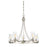 Meridian Modern 5 Light Chandelier, Brushed Nickel/Clear - M10018BN