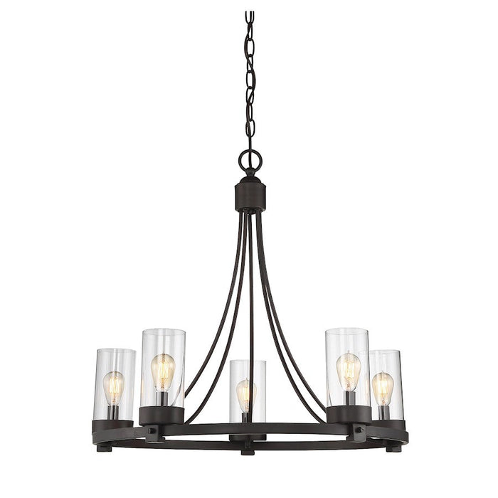 Meridian Modern 5 Light Chandelier, Oil Rubbed Bronze/Clear - M10018ORB