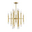 Meridian Mid-Century Modern 24 Light Chandelier, Natural Brass - M10040NB