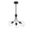 Meridian Mid-Century 3 Light Chandelier, Matte Black/Clear - M10057MBK