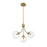 Meridian Mid-Century 3 Light Chandelier, Natural Brass/Clear - M10057NB